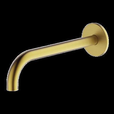 Abey Poco Curved 220mm Basin Spout Brushed Brass 6S-C220-Bb - Burdens Plumbing