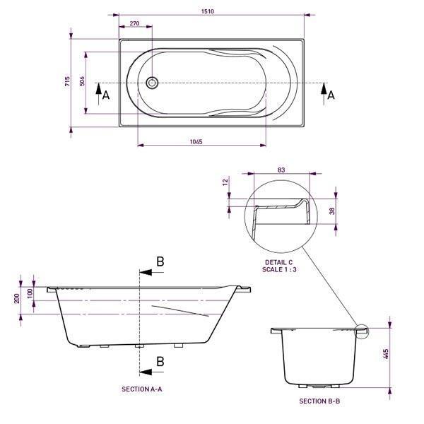 Adatto 1650 Santai 10 Jets White(Decina P#:Ad1650San10Jw) - Burdens Plumbing