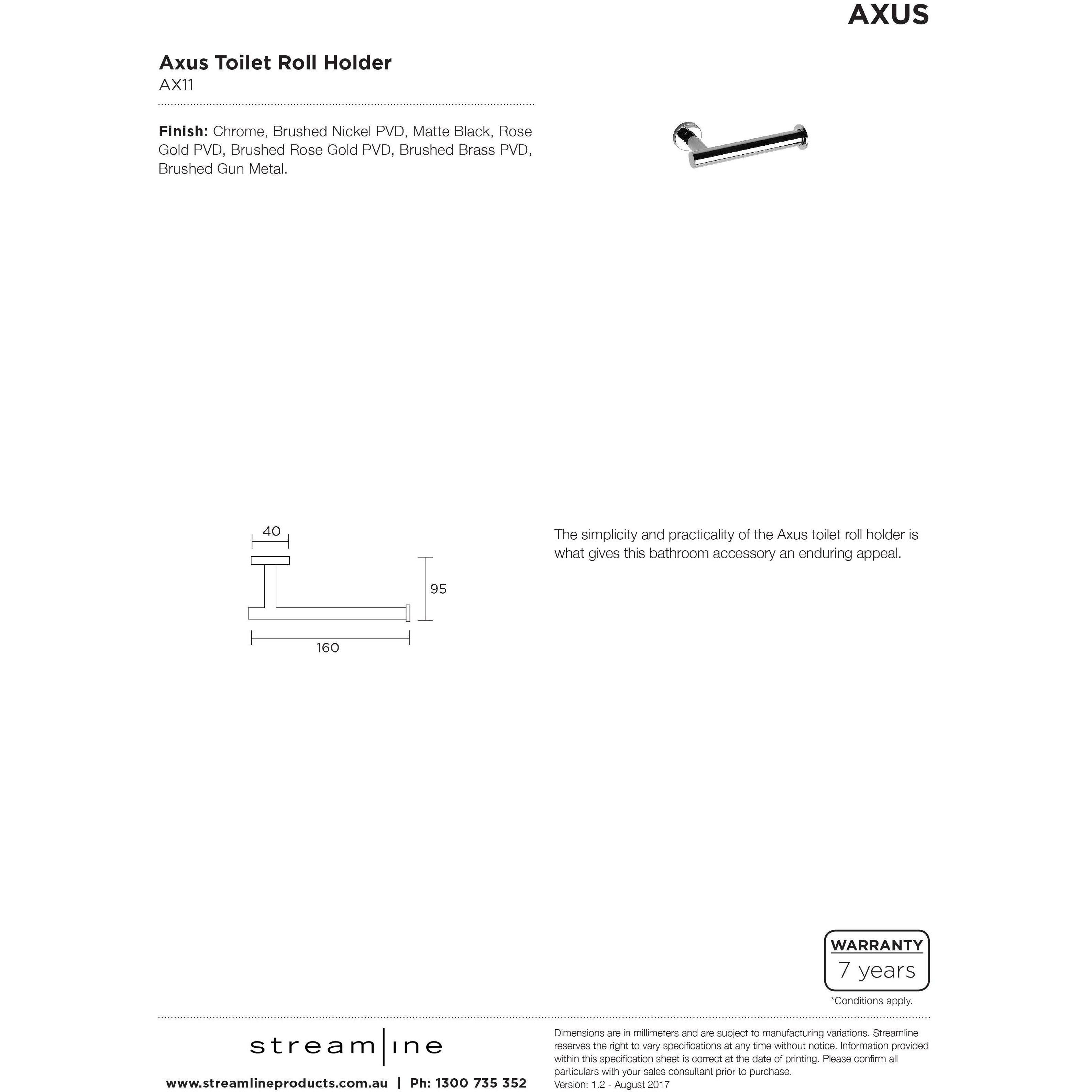 Arcisan Axus Toilet Roll Holder Chrome Ax11 C - Burdens Plumbing