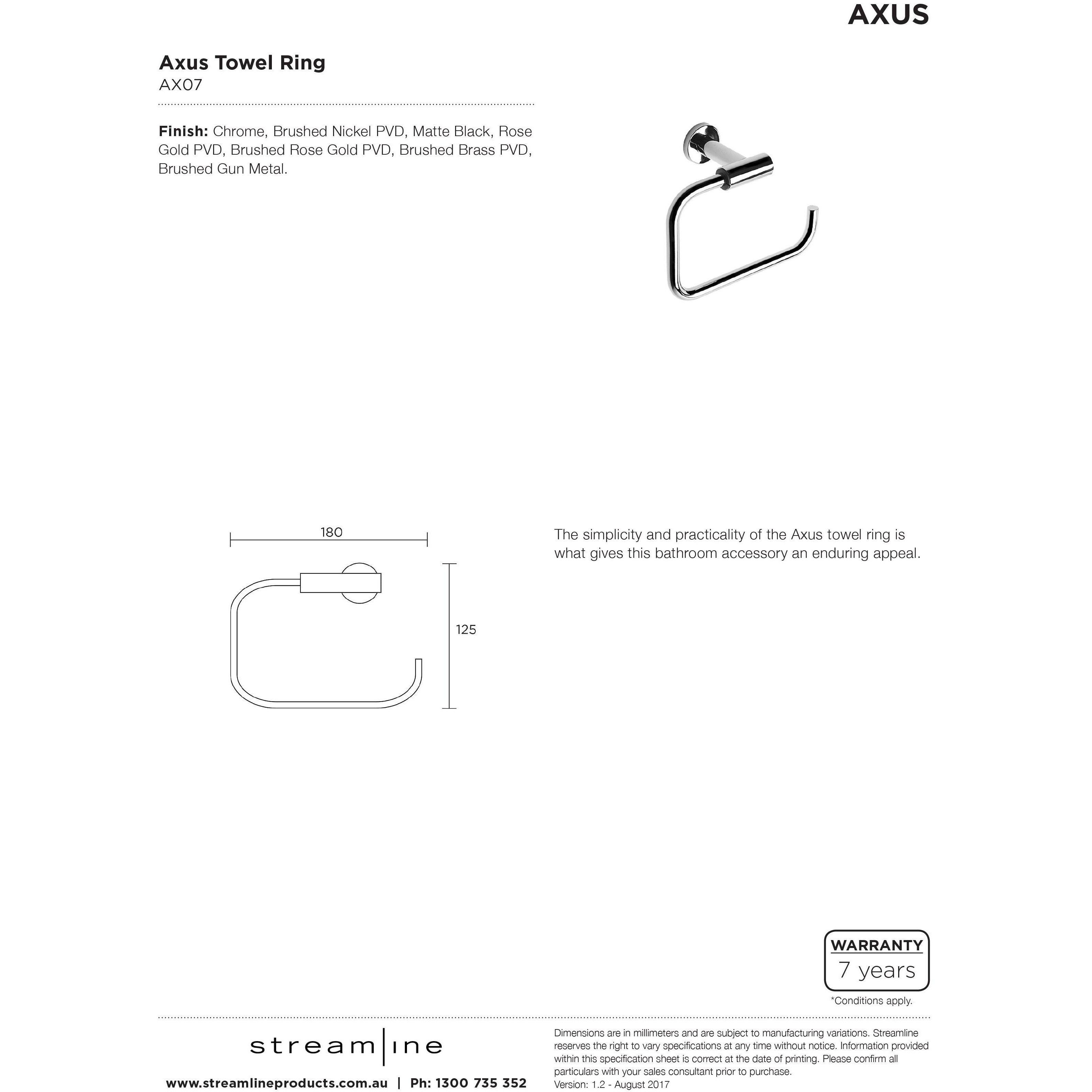 Arcisan Axus Towel Ring Chrome Ax07 C - Burdens Plumbing
