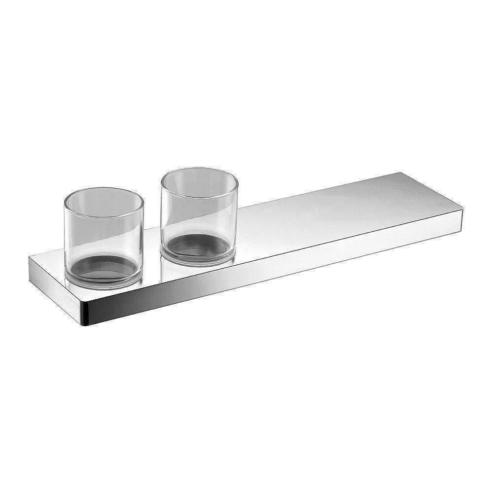 Arcisan Eneo Shelf With Double Glass Holder 40Cm Chrome - Burdens Plumbing