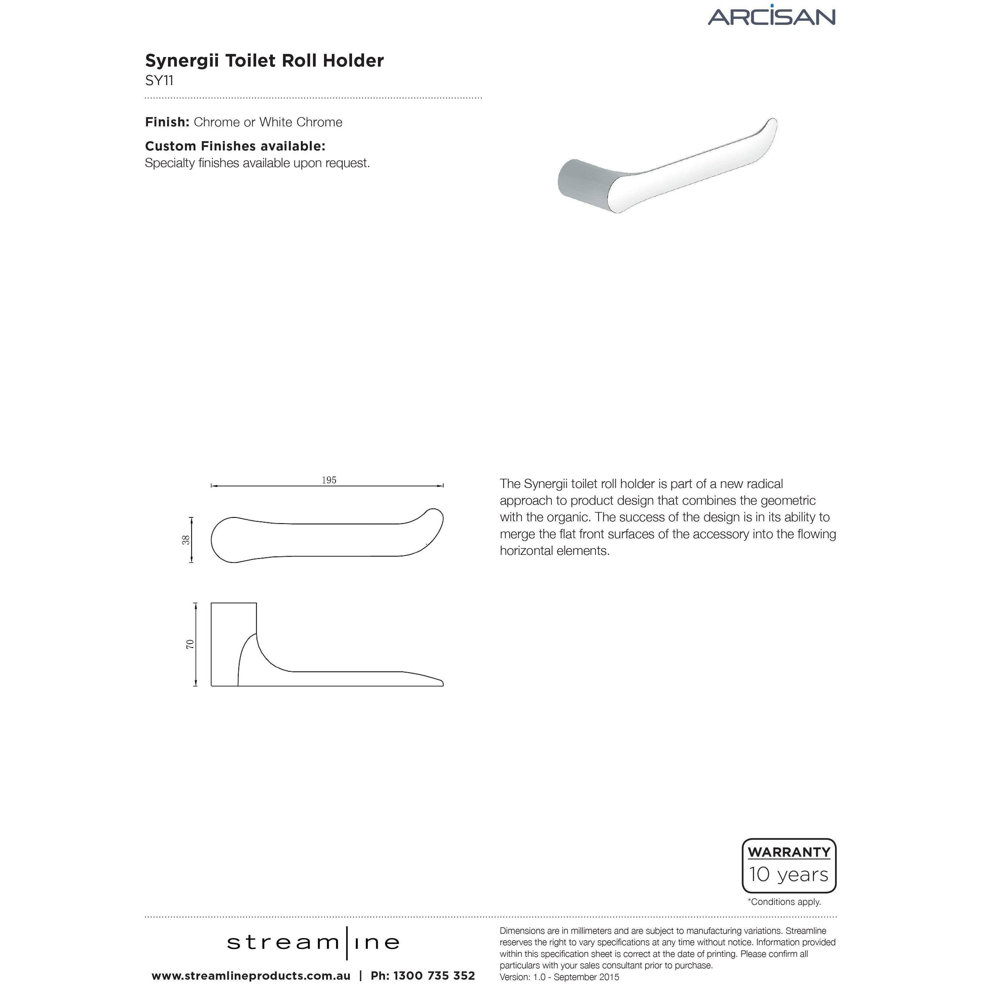 Arcisan Synergii Toilet Roll Holder Chrome - Burdens Plumbing