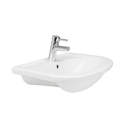 Argent Azure Semi Recessed Basin 545 X 470mm White 1Th - Burdens Plumbing