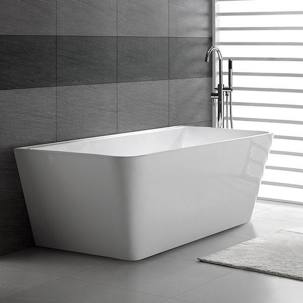 Aria 1500 Back To Wall Freestanding Bath - White(Decina P#:Ar1500W) - Burdens Plumbing