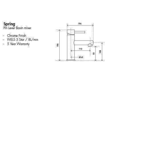 Aspire Spring Pin Lever Basin Mixer - Burdens Plumbing