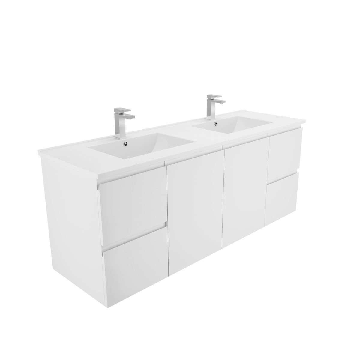 Aspire Unity II 1500 D/Bowl W/Hung Vanity White 1 Tap Hole - Burdens Plumbing