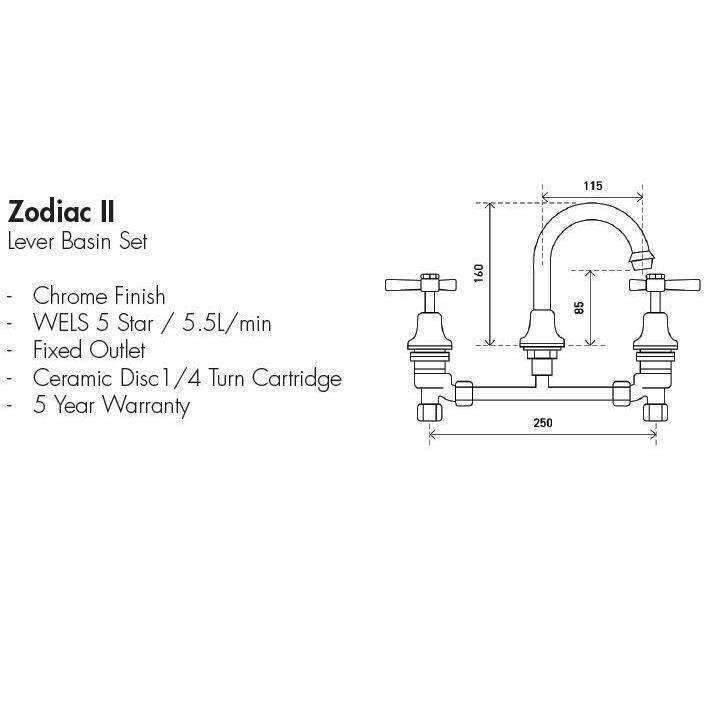 Aspire Zodiac Ii - Chrome Lever Basin Set **Cl2000** - Burdens Plumbing