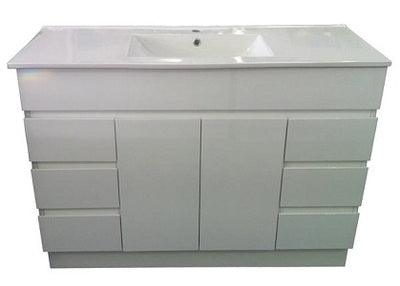 Aussie Life Floor Mounted Vanity 1200mm 1Th Lh Drawers Jqd-1200-1Th-L - Burdens Plumbing