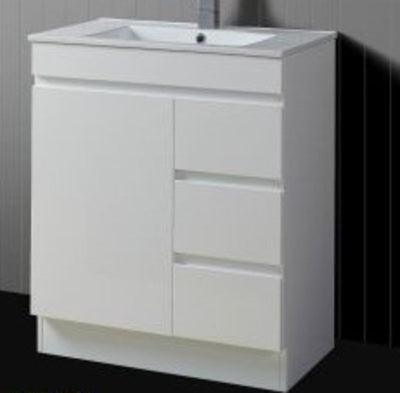 Aussie Life Floor Mounted Vanity 750mm 1Th Rh Drawers Jqd-750-1Th-R - Burdens Plumbing