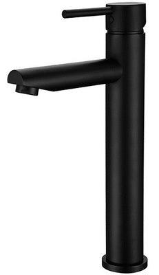 Aussie Life Round Basin Mixer Tall Matte Black Cha-70H - Burdens Plumbing