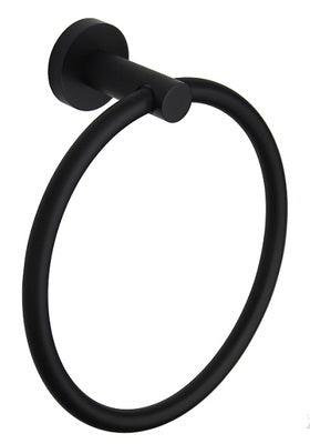 Aussie Life Round Towel Ring Matte Black Ch-5060 - Burdens Plumbing