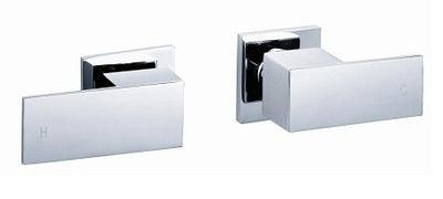 Aussie Life Square Handle Wall Top Assemblies (Pr) Chrome Tps-206 - Burdens Plumbing