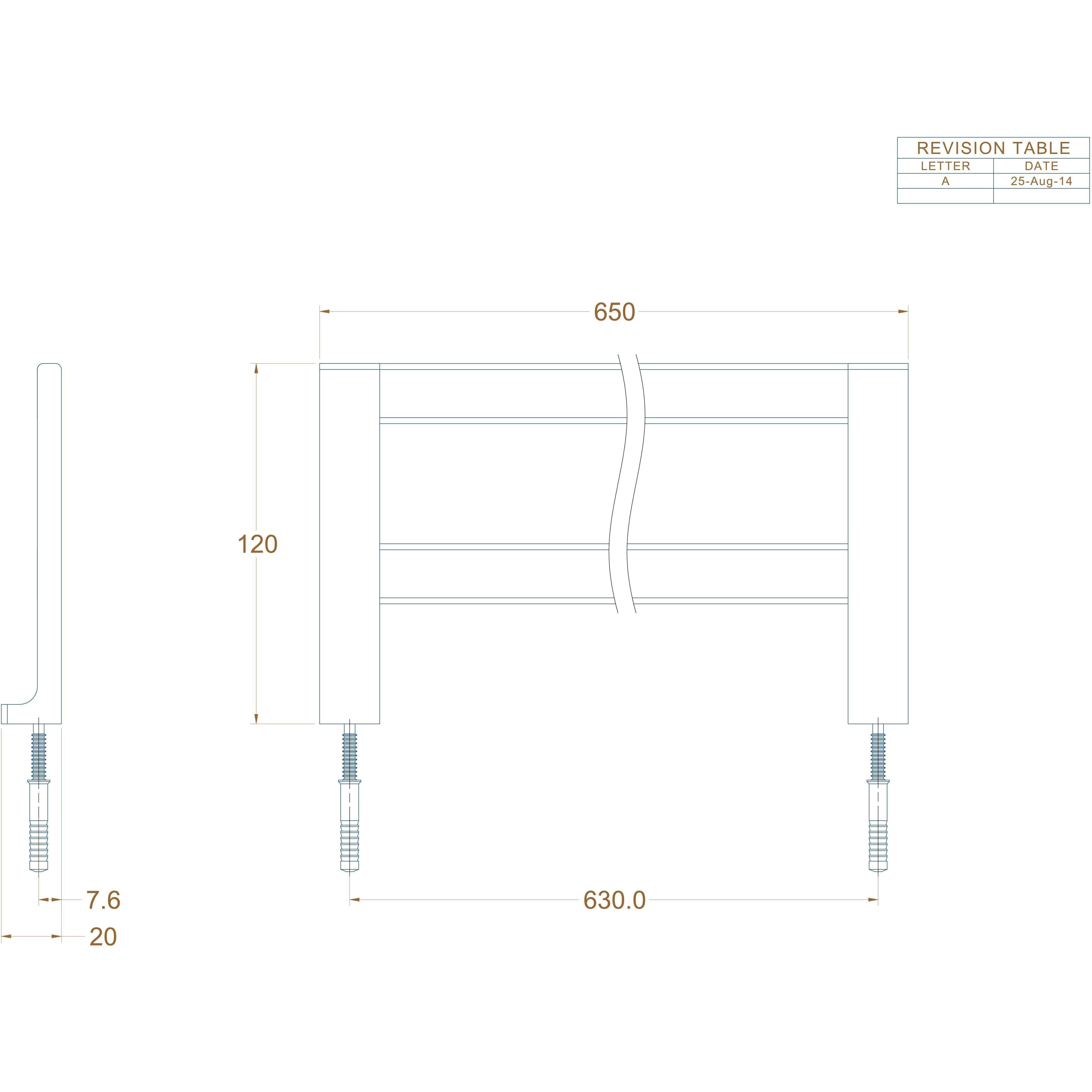 Avenir Above Double Towel Rail 65Cm Chrome - Burdens Plumbing