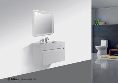 Belbagno Alexandra 760mm Wall Hung Vanity Gloss White Alex-760-W-Gw - Burdens Plumbing