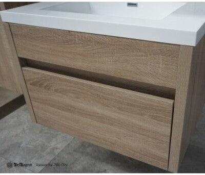 Belbagno Alexandra 760mm Wall Hung Vanity White Oak Alex-760-W-Wo - Burdens Plumbing