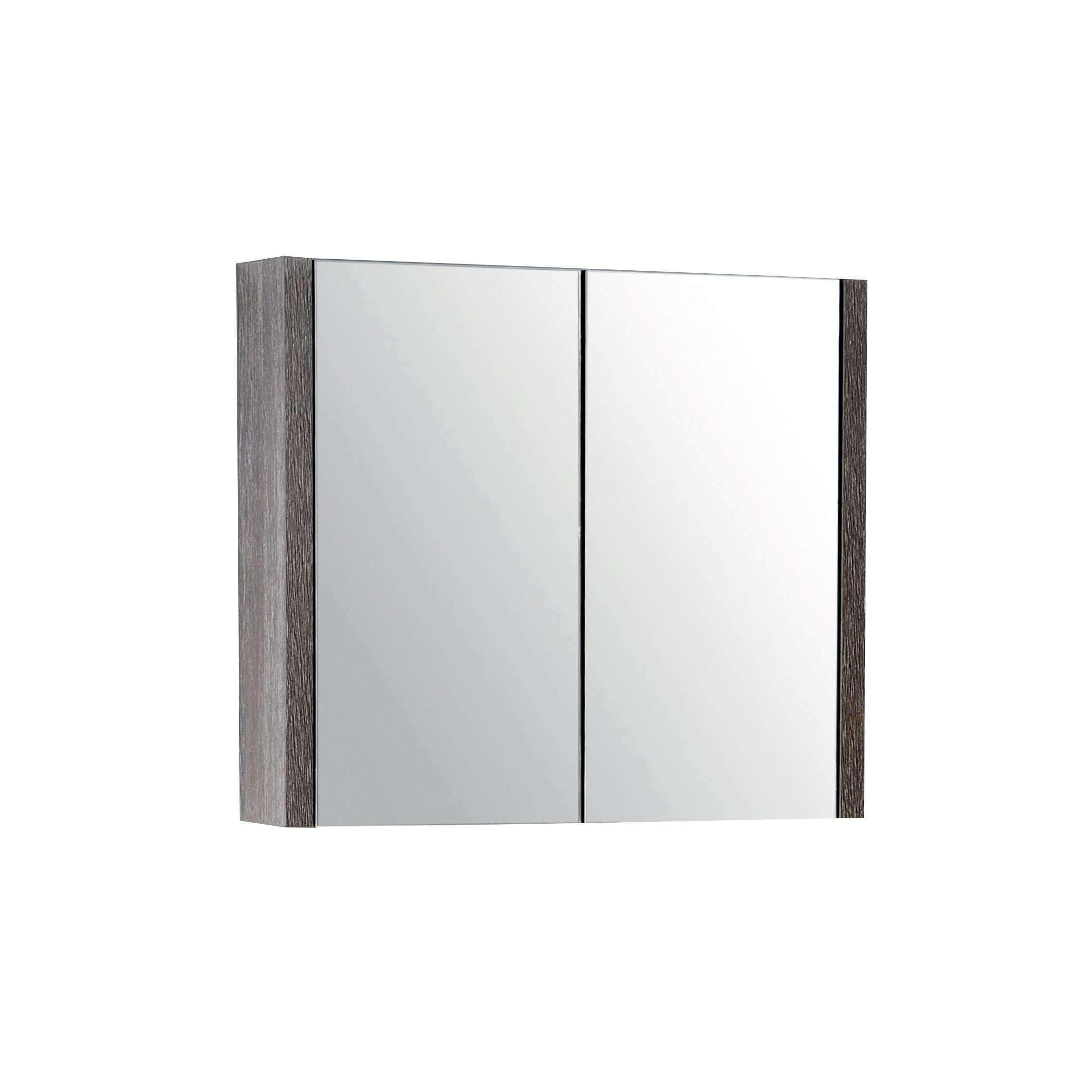 Belbagno Alexandra Mirror Cabinet Silver Oak 760 X 525 X 500 - Burdens Plumbing