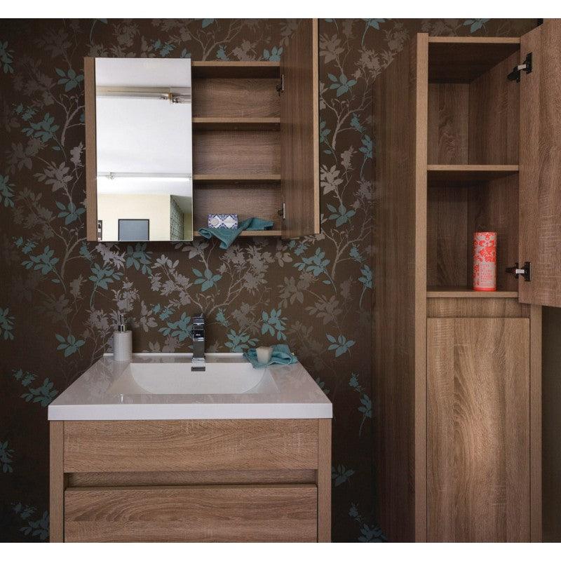 Belbagno Alexandra Mirror Cabinet White Oak 760 X 525 X 500 - Burdens Plumbing