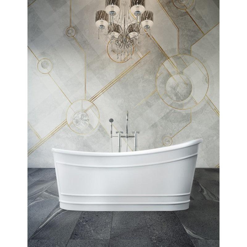 Belbagno Ritz 1670 X 720 X 560 Freestanding Bath Matt White Bb32 - Burdens Plumbing