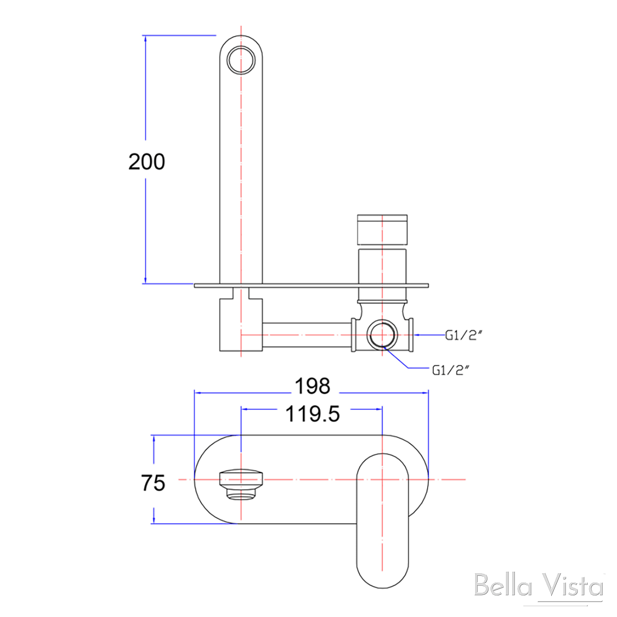 Bella Vista Ai Supra Mixer And Spout Combo Chrome - Burdens Plumbing