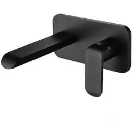 Bella Vista Kara Wall Basin Mixer Matte Black - Burdens Plumbing