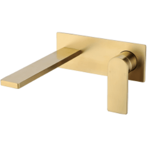 Bella Vista Pradus Combo Mixer And Spout Brushed Gold Cresta - Burdens Plumbing