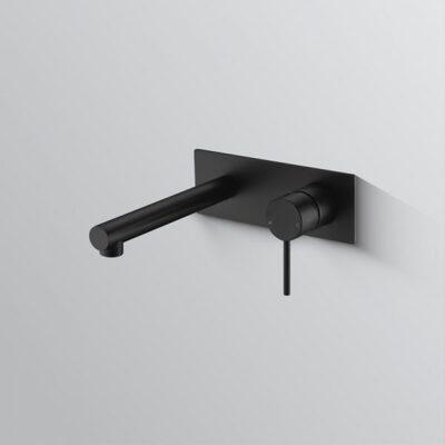 Bestlink Nirvana Wall Basin Mixer With Straight Spout Matte Black - Burdens Plumbing