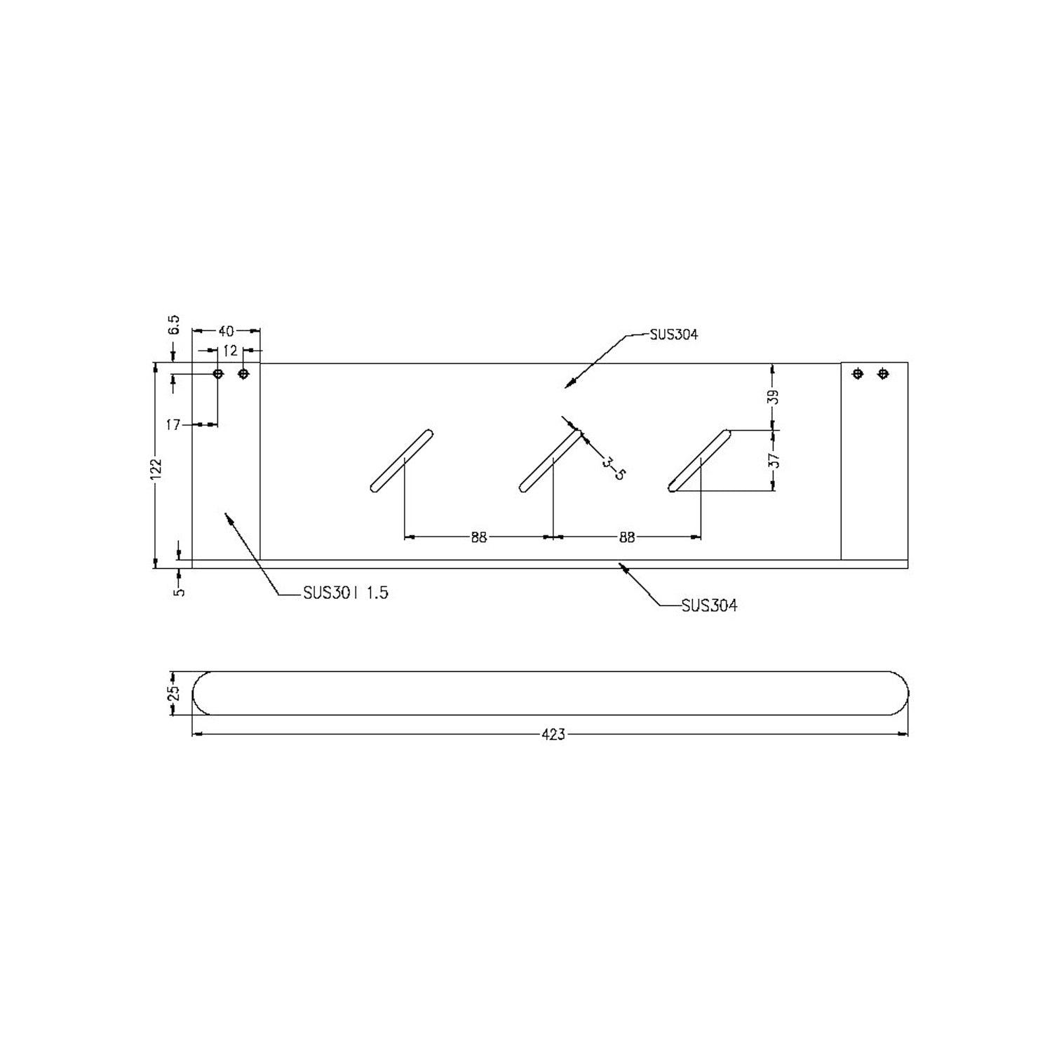 Bianca Shower Shelf Gun Metal Grey - Burdens Plumbing