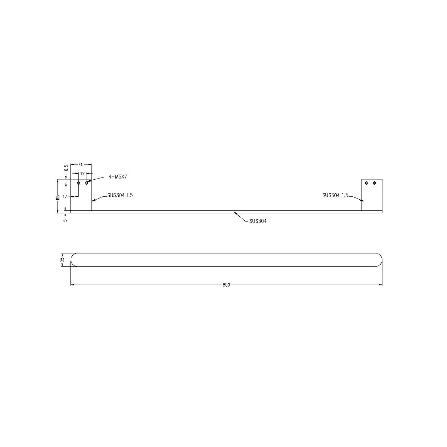 Bianca Single Towel Rail 800mm Brushed Gold - Burdens Plumbing