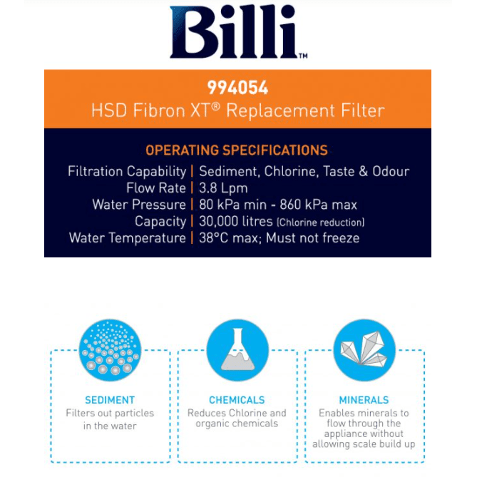 Billi Replacement Filter Hsd 994054 - Burdens Plumbing