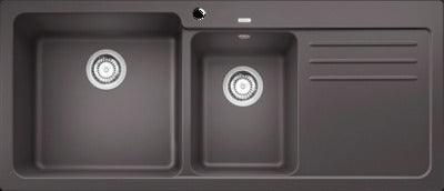 Blanco Naya8Sg Silgranit 1&1/2 Bowl Inset Sink & Drainer Rock Grey - Burdens Plumbing