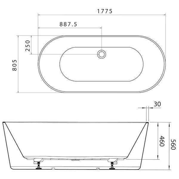 Caroma Aura Freestanding Bath White - Burdens Plumbing