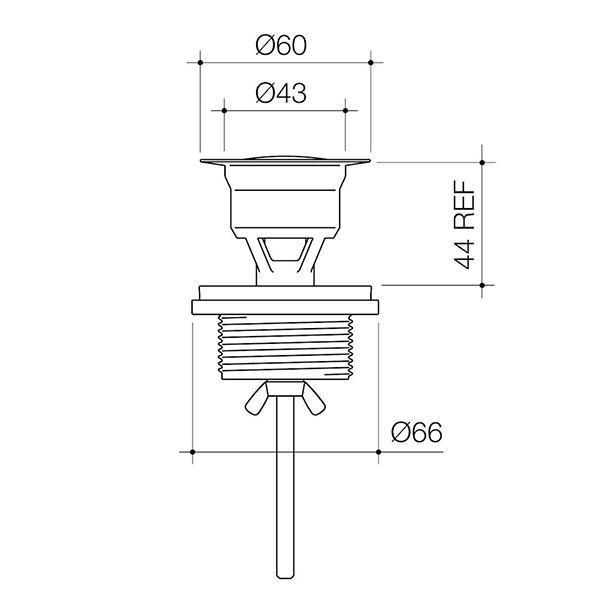 Caroma Chrome Basin Pop-Up Plug And Waste - Burdens Plumbing