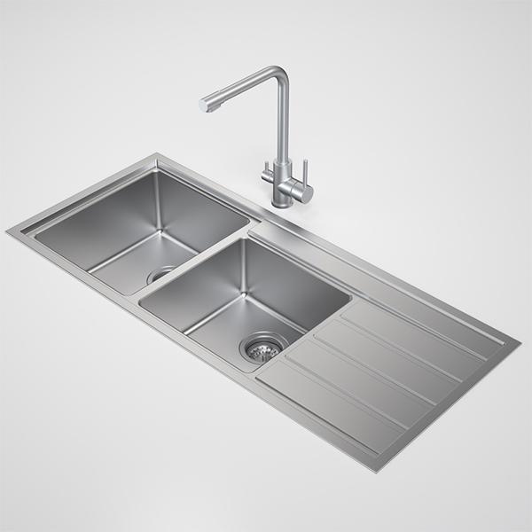 Caroma Compass 1.75 Bowl Stainless Steel Kitchen Sink - Burdens Plumbing