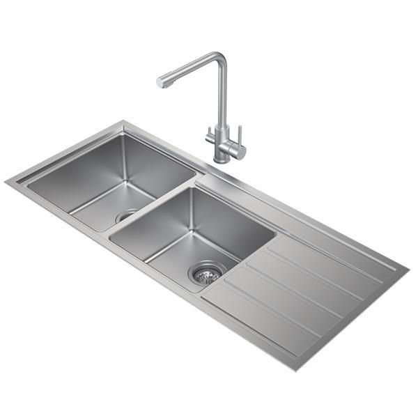 Caroma Compass 1.75 Bowl Stainless Steel Kitchen Sink - Burdens Plumbing