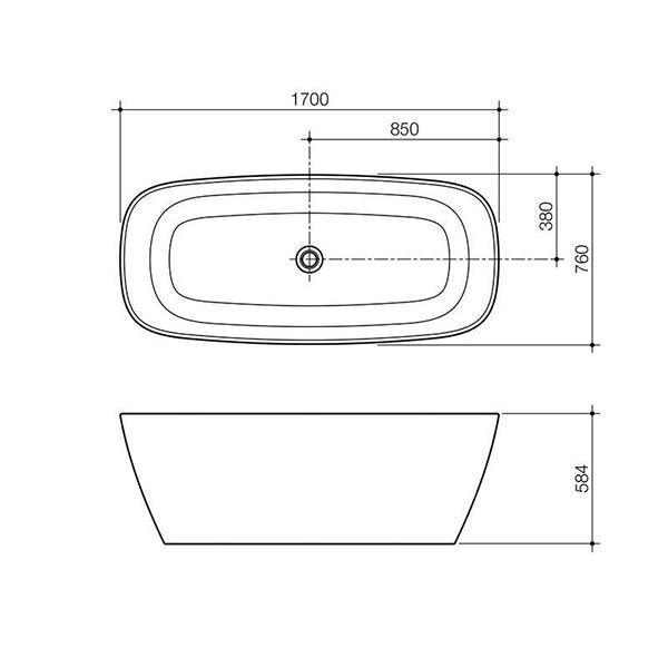 Caroma Contura Freestanding Bath 1700mm - Burdens Plumbing