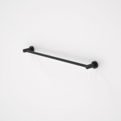 Caroma Cosmo Metal Single Towel Rail 600mm Black - Burdens Plumbing