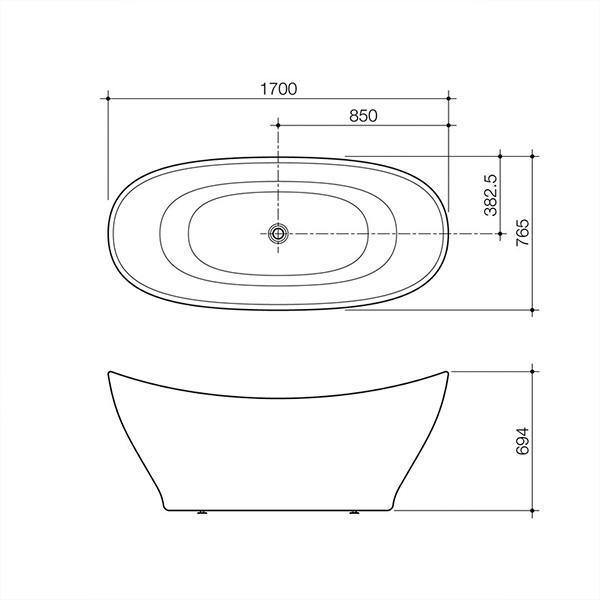 Caroma Cupid Freestanding Bath 1700mm - Burdens Plumbing