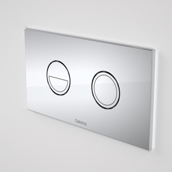 Caroma Invisi II Round Dual Flush Plate & Buttons Neutrals (Metal) Chrome - 237088C - Burdens Plumbing