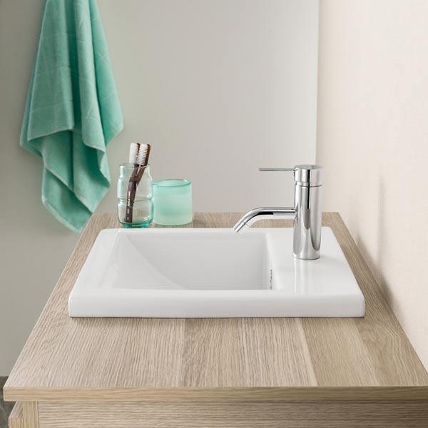 Caroma Liano Self Rimming Basin White 1Th 664715W - Burdens Plumbing