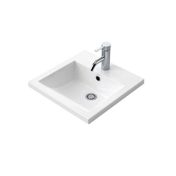 Caroma Liano Self Rimming Basin White 1Th 664715W - Burdens Plumbing