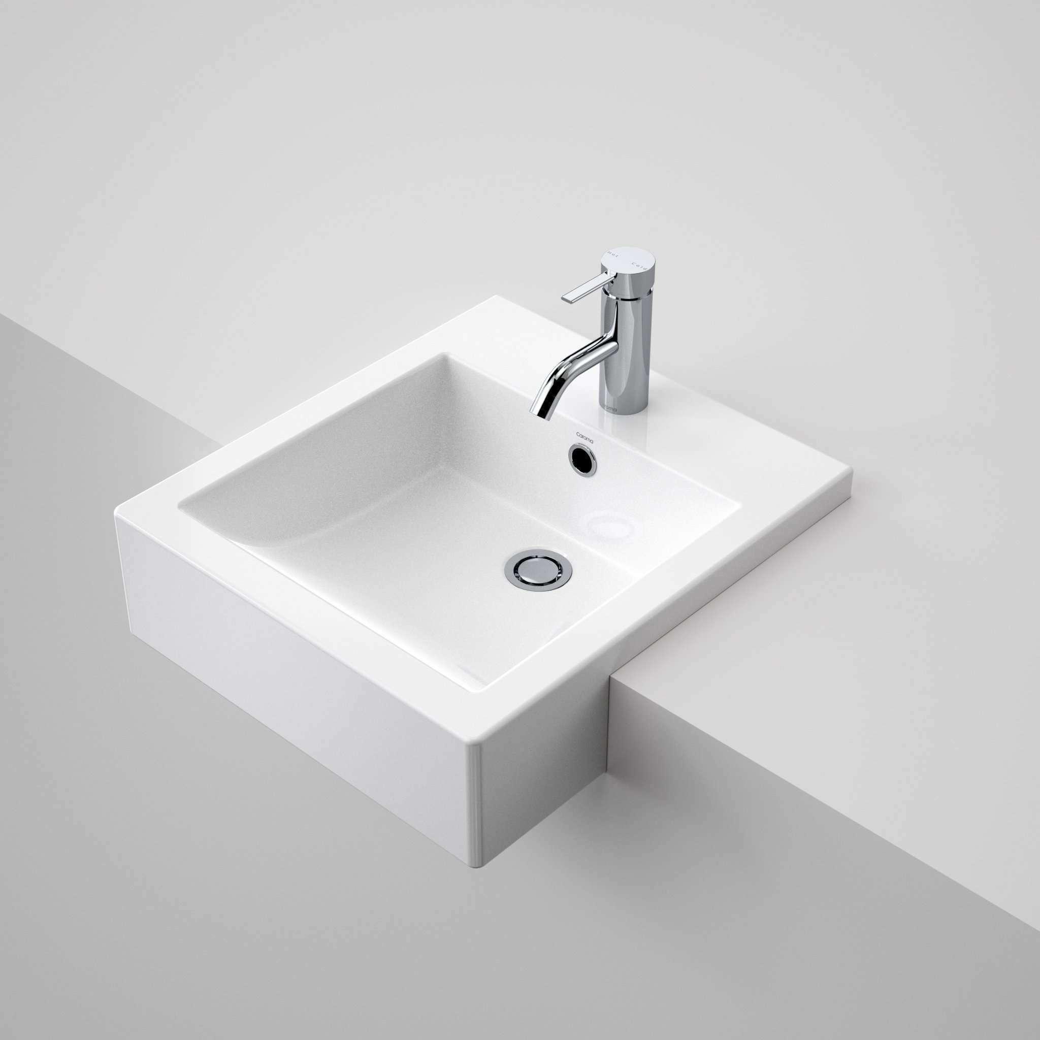 Caroma Liano Semi Recessed Vanity Basin 1Th 661215W - Burdens Plumbing