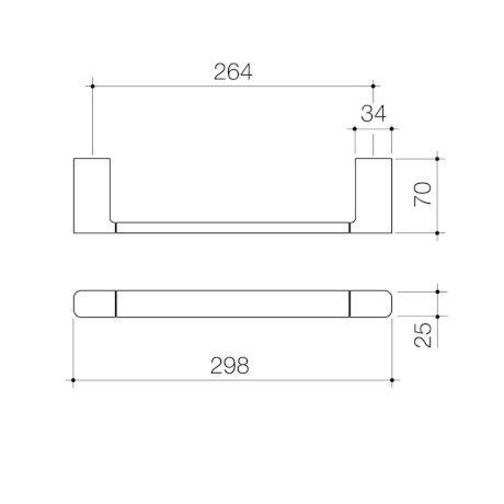 Caroma Luna Hand Towel Rail 300mm - Burdens Plumbing