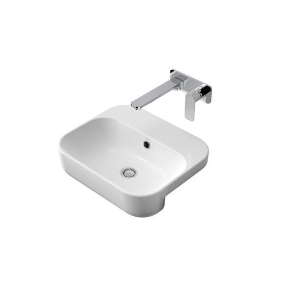 Caroma Luna Semi Recessed Basin 1Th White 873615W - Burdens Plumbing