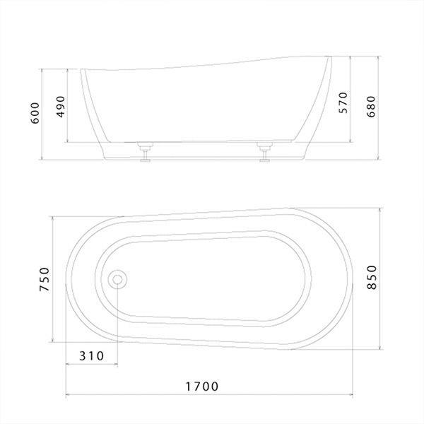 Caroma Noir Freestanding Bath 1700mm - Burdens Plumbing