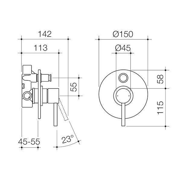 Caroma Titan Stainless Steel Bath/Shower Mixer With Diverter - Burdens Plumbing