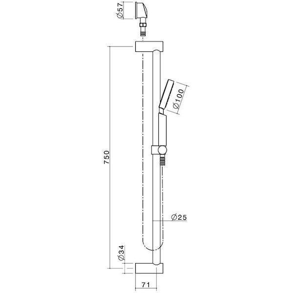 Caroma Titan Stainless Steel Rail Shower (Round Hand Piece) - Burdens Plumbing