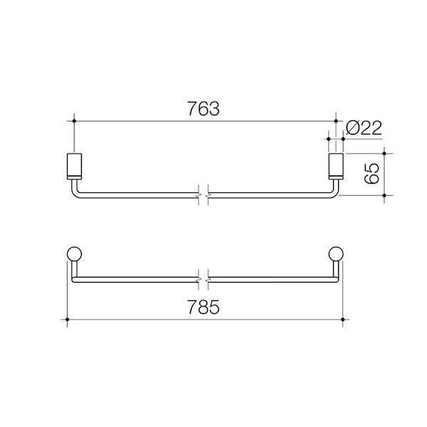 Caroma Titan Stainless Steel Single Towel Rail 785mm - Burdens Plumbing