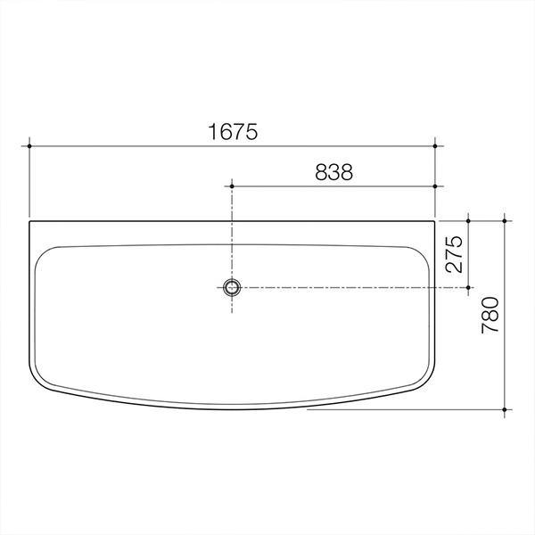 Caroma Urbane Back To Wall Freestanding Bath 1675mm - Burdens Plumbing