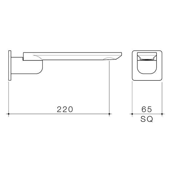 Caroma Urbane II 220mm Square Bath Swivel Outlet Brushed Nickel - Burdens Plumbing