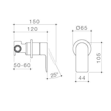 Caroma Urbane II Bath/Shower Mixer Round Brushed Nickel - Burdens Plumbing